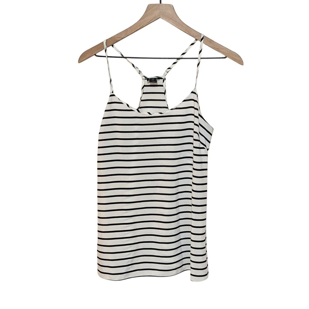 Striped Racerback Cami Tank Top - Black/White